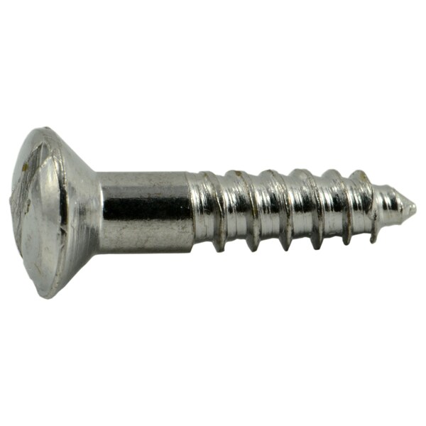 Midwest Fastener Wood Screw, #6, 5/8 in, Chrome Steel Oval Head Slotted Drive, 60 PK 62193 - main